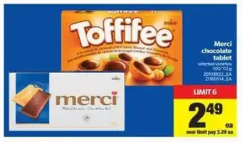 Real Canadian Superstore Merci Chocolate Tablet offer