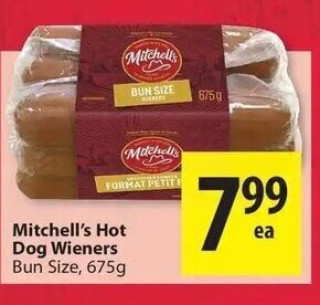 Save on Foods Mitchell's hot dog wieners offer