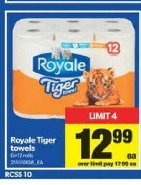 Real Canadian Superstore Royale Tiger Towels offer