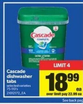 Real Canadian Superstore Cascade Dishwasher Tabs offer