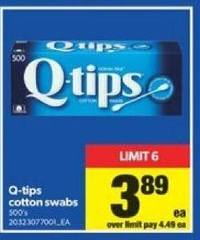 Real Canadian Superstore Q-tips Cotton Swabs offer