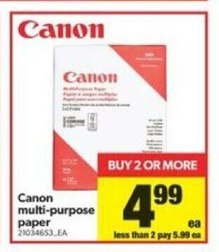 Real Canadian Superstore Canon Multi-Purpose Paper offer