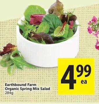 Save on Foods Earthbound farm organic spring mix salad offer