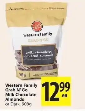 Save on Foods Western family grab n' go milk chocolate almonds offer