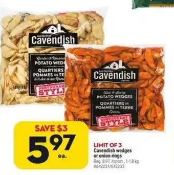 Giant Tiger Cavendish wedges or onion rings offer