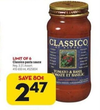 Giant Tiger Classico pasta sauce offer