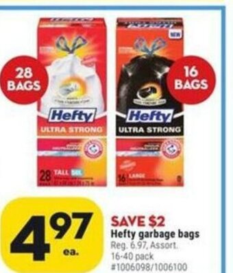 Giant Tiger Hefty garbage bags offer