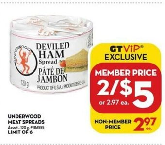 Giant Tiger Underwood Meat Spreads offer