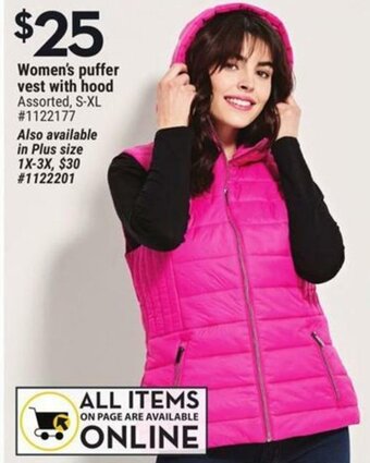 Giant Tiger Women's puffer vest with hood offer