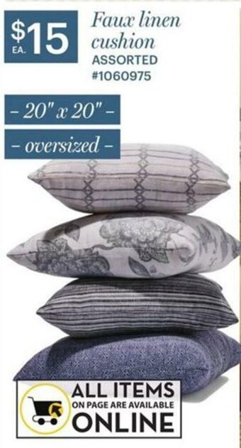 Giant Tiger Faux linen cushion offer