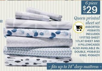 Giant Tiger Queen printed sheet set offer