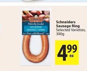 Save on Foods Schneiders sausage ring offer