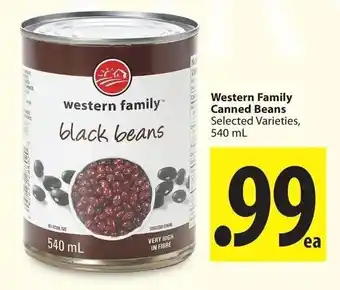 Save on Foods Western family canned beans offer