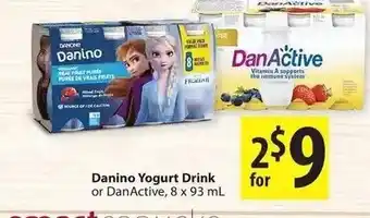 Save on Foods Danino yogurt drink offer