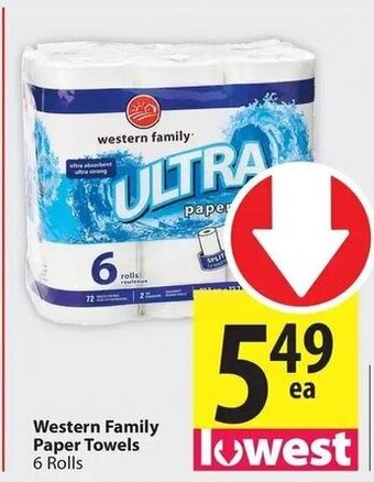 Save on Foods Western family paper towels offer
