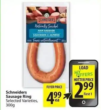 Save on Foods Schneiders sausag ring offer