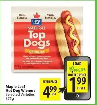Maple leaf hot dog wienners