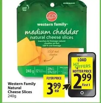 Save on Foods Western family natural cheese slices offer