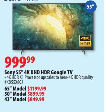 London Drugs Sony 55 4K UHD HDR Google TV offer