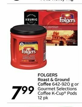 Sobeys Folgers Roast & Ground Coffee offer