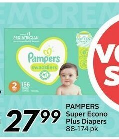 Sobeys Pampers Super Econo Plus Diapers offer
