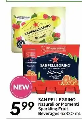 Sobeys San Pellegrino Naturali or Momenti Sparkling Fruit Beverages offer