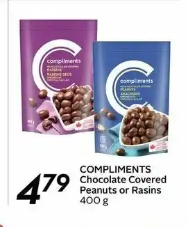 Sobeys Compliments Chocolate Covered Peanuts or Rasins offer