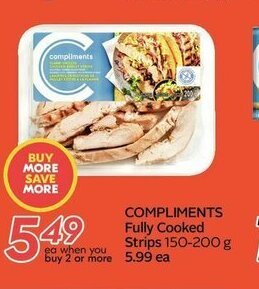 Sobeys Compliments Fully Cooked Strips offer