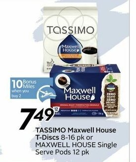 Sobeys Tassimo Maxwell House T-Discs offer