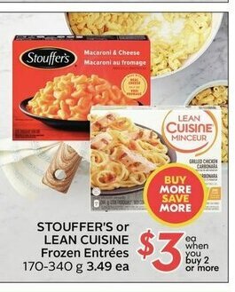 Sobeys Stouffer's or Lean Cuisine Frozen Entrées offer