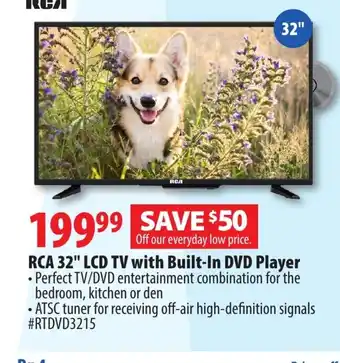 London Drugs RCA 32 LCD TV with Built-In DVD Player offer