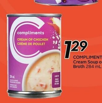 Sobeys Compliments Cream Soup or Broth offer