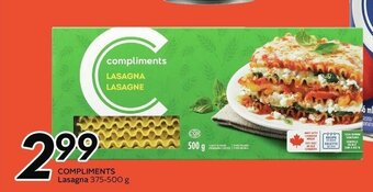 Sobeys Compliments Lasagna offer