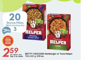 Sobeys Betty Crocker Hamburger or Tuna Helper offer