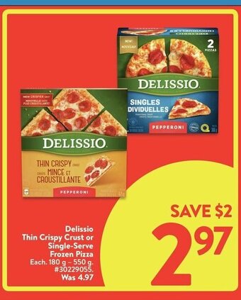 Walmart Delissio Thin Crispy Crust or Single-Serve Frozen Pizza offer