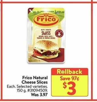 Walmart Frico Natural Cheese Slices offer