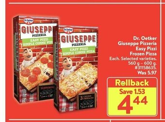 Walmart Dr. Oetker Giuseppe Pizzeria Easy Pizzi Frozen Pizza offer