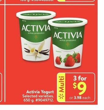 Walmart Activia Yogurt offer