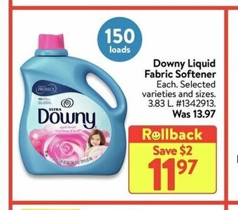 Walmart Downy Liquid Fabric Softener offer