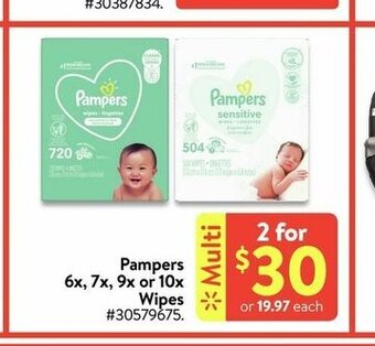 Walmart Pampers 6x,7x, 9x or 10x Wipes offer