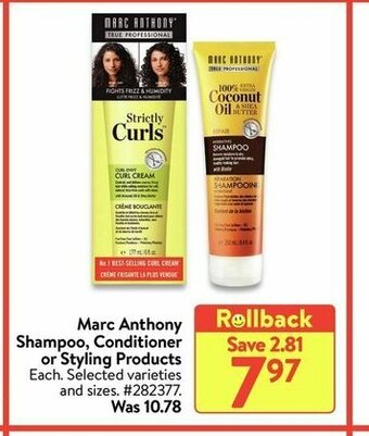 Walmart Marc Anthony Shampoo, Conditioner or Styling Products offer