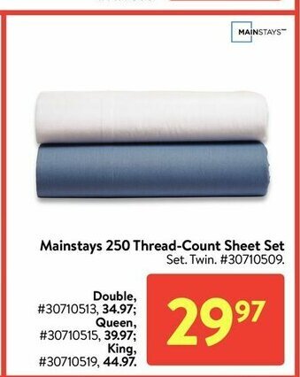 Walmart Mainstays 250 Thread-Count Sheet Set offer