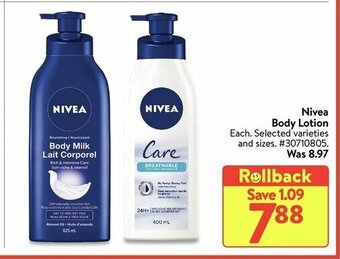 Walmart Nivea Body Lotion offer