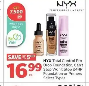 Rexall Nyx Total Control Pro Drop Foundation offer