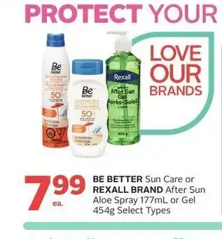 Rexall BE BETTER Sun Care or REXALL BRAND After Sun offer