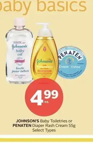 Rexall Johnson's Baby Toiletries or Penaten offer