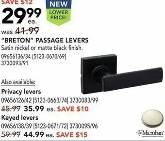 RONA Breton Passage Levers offer