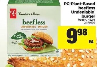 Real Canadian Superstore Pc Plant-Based Beefless Undeniable Burger offer