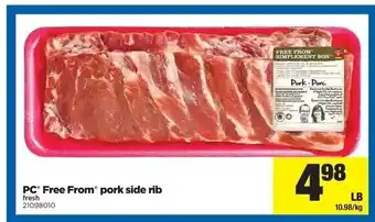 Real Canadian Superstore Pc Free From Pork Side Rib offer