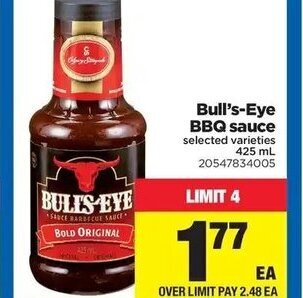 Real Canadian Superstore Bull's-Eye BBQ Sauce offer